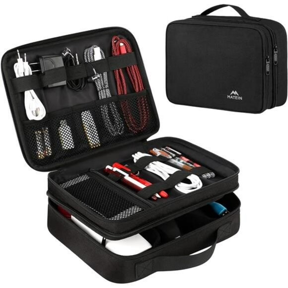 Electronics Travel Organizer Case Cable Charger Storage Bag for Cords Tablet - Picture 1 of 7